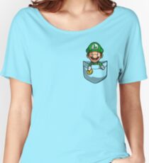 Pocket Luigi Tshirt Women's Relaxed Fit T-Shirt