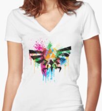 Hylian Paint Splatter Women's Fitted V-Neck T-Shirt