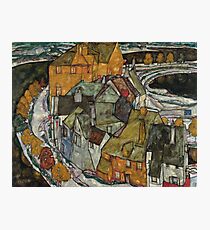Egon Schiele - Crescent of Houses II Island Town 1915 Egon Schiele Landscape Photographic Print