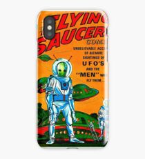 Retro Vintage Comic Book Cover Flying Saucers no.1, UFO iPhone Case/Skin
