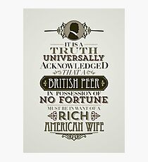 The Penniless Earl Photographic Print