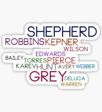 Grey's Names Sticker