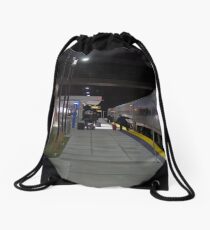 THE TRAIN STATION Drawstring Bag