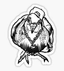 Homie Pigeon (Black & White) RedBubbleArtParty Sticker