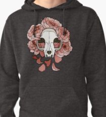 Cat and peonies- pink Pullover Hoodie