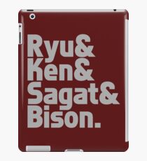 Ryu & Ken & Sagat & Bison funny nerd geek geeky iPad Case/Skin