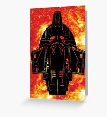 Star Trek Stencil - USS Defiant Greeting Card