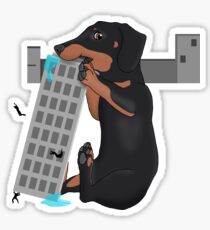 Attack of the Enormous Dachshund!!! Sticker
