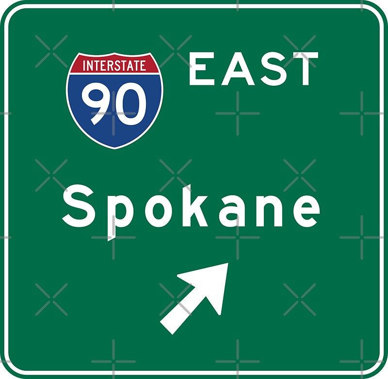 "Spokane, Road Sign, Washington" Stickers by worldofsigns Redbubble