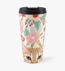 Tabby-Katzenblumenfrühling nette girly Katzendamegeschenke orange Tabbykatzeninhaber Thermobecher