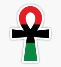 Red, Black & Green Ankh Sticker