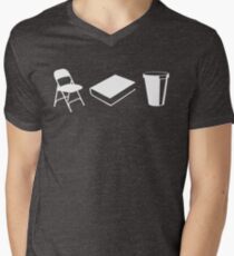 Folding chairs, books and coffee Men's V-Neck T-Shirt