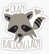 Crazy Racoon Lady Sticker