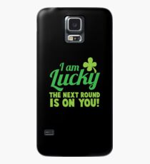 Ich bin froh, dass die NEXT ROUND auf dir ist! Lustiger Kleeblattentwurf St. Patricks Tages Hülle & Klebefolie für Samsung Galaxy