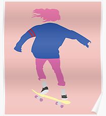 Peach Skater Girl Poster