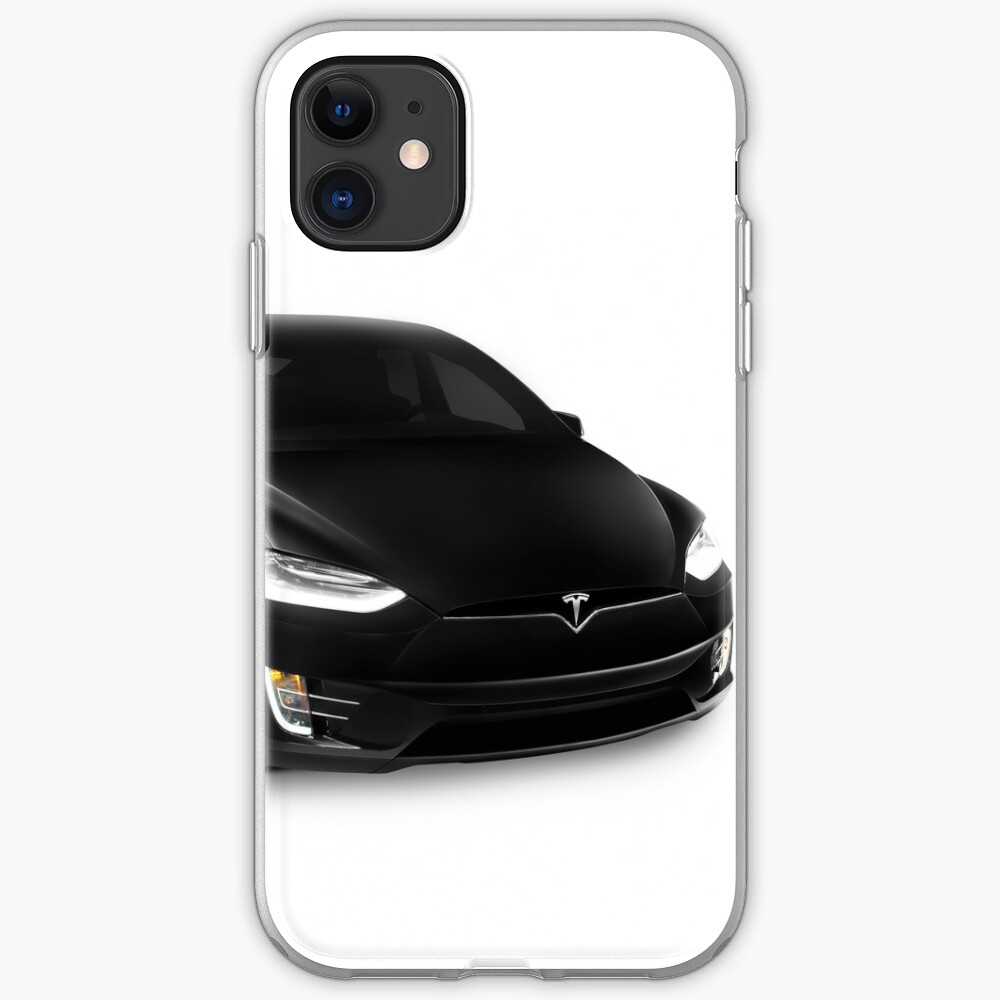 Black 2017 Tesla Model X Luxury Suv Electric Car Isolated On White Art Photo Print Iphone Case Cover