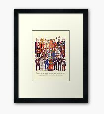 The party doesn't start until the Doctor walks in...twelve times Framed Print