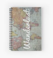 Wanderlust on Vintage World Map Spiral Notebook