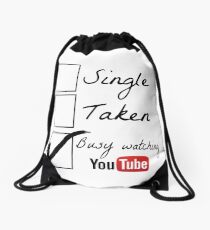 Busy watching youtube Drawstring Bag