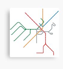 Boston Train Map Canvas Print