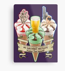 Three Flavours Cornetto Trilogy with banner Metal Print