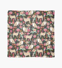 Pugs of Spring pattern print dogs puggle puppy floral flowers nature pug dog walker dog gifts for pug owners Scarf
