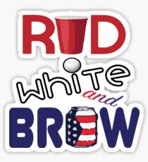 Red White and Brew Sticker