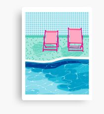 Vay-K - poolside throwback palm spring resort urlaub country club retro minimal abstrakte hipster der 1980er wüste palm art Leinwanddruck