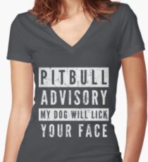 Pit Bull Advisory Women's Fitted V-Neck T-Shirt