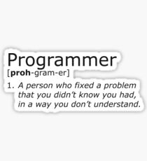Programmer definition black Sticker