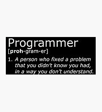 Programmer definition white Photographic Print