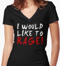 I WOULD LIKE TO RAGE!!! - Grog Strongjaw (White) Women's Fitted V-Neck T-Shirt