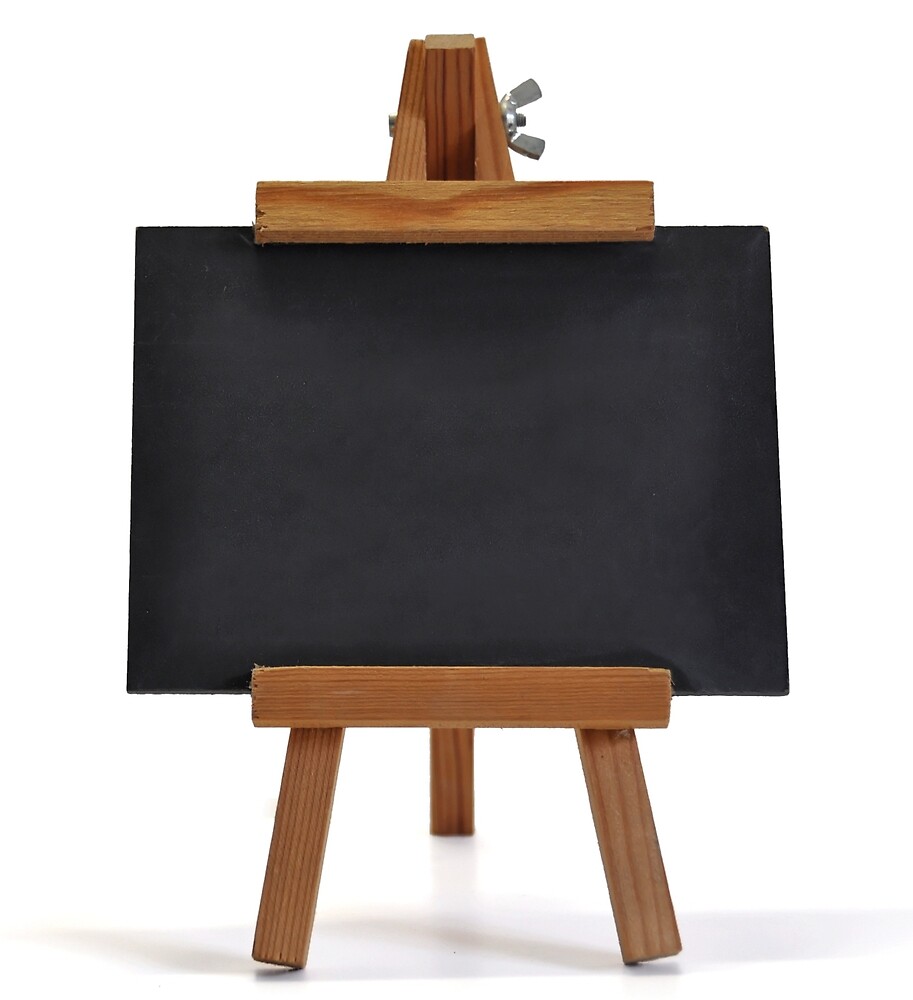 "Blackboard with easel on white" by franky242 Redbubble