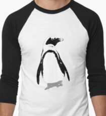Black And White Penguin Men's Baseball ¾ T-Shirt