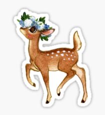 Blumen-Rotwild-Kitz Sticker