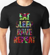 Eat Sleep Rave Wiederholen Slim Fit T-Shirt