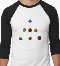 Colourful Polyhedron Dice Men's Baseball ¾ T-Shirt