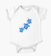 3 blaue Honu Schildkröten Baby Body Kurzarm