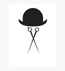 Scissors and Bowler Hat Photographic Print