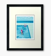 In Deep - abstract memphis throwback 1980s style retro neon palm springs simmer resort country club poolside vacation Framed Print
