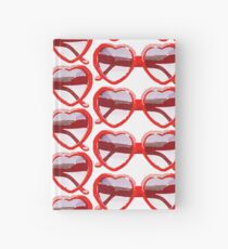 Heart-Shaped Sunglasses in Watercolor - Trendy/Summer/Hipster Style Hardcover Journal