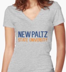 New Paltz State University Women's Fitted V-Neck T-Shirt