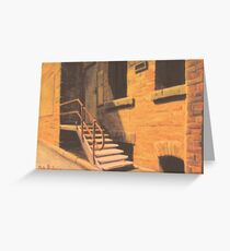 Stairwell by lamplight. Greeting Card