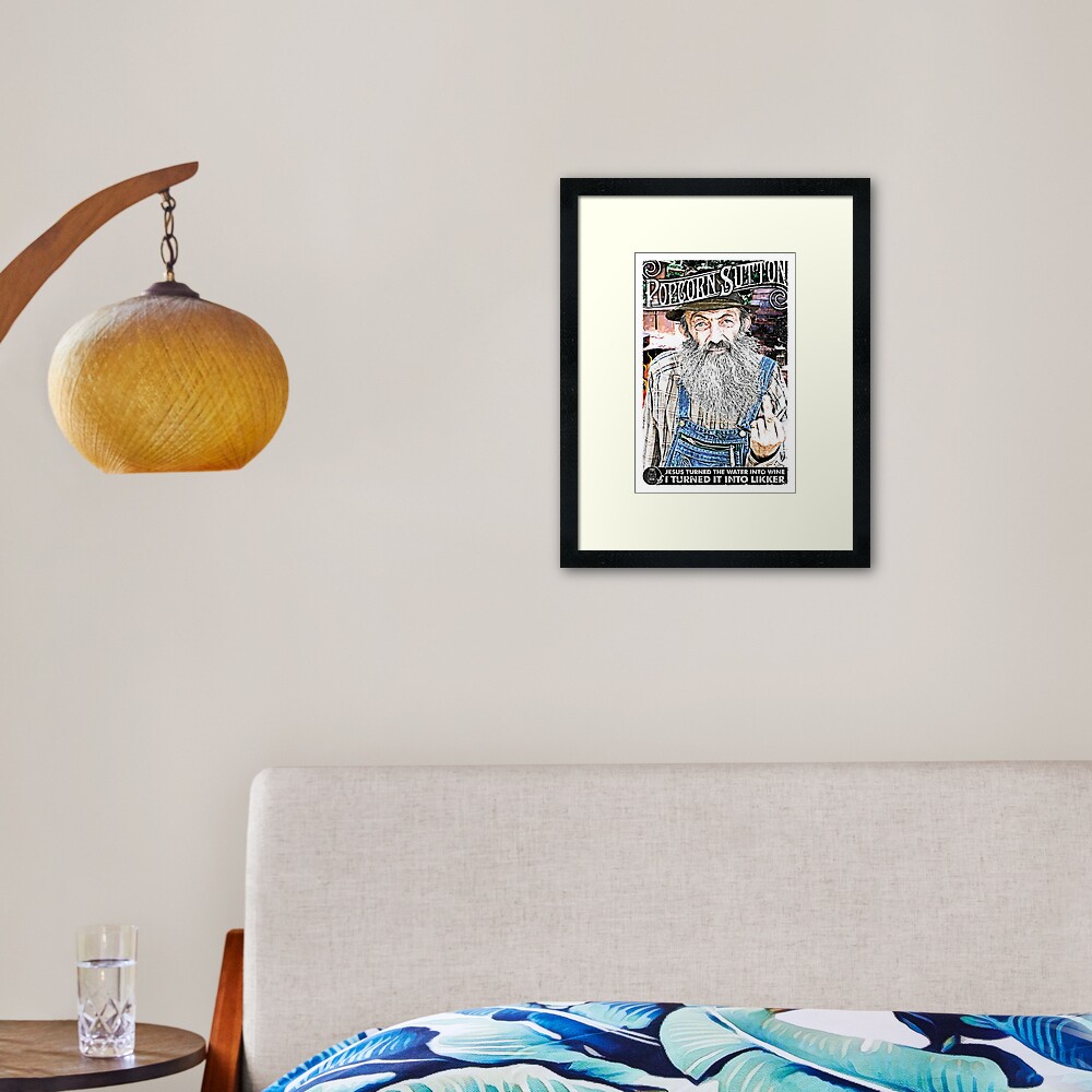 Moonshine Popcorn Sutton Framed Art Print