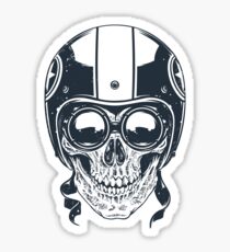 Skull in Racer Helmet Sticker