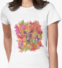 Psychedelic Moose Women's Fitted T-Shirt