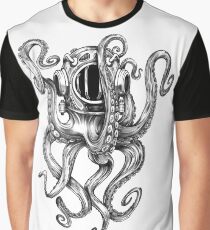 Octopus Scuba Diver Helmet Graphic T-Shirt