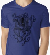 Camiseta para hombre de cuello en v Casco de buceo Octopus Scuba Diver