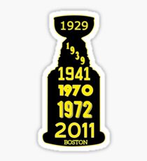 Boston Bruins Stanley Cup Winning Years Sticker