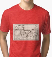 Vintage Map of The Great Lakes (1744) Tri-blend T-Shirt